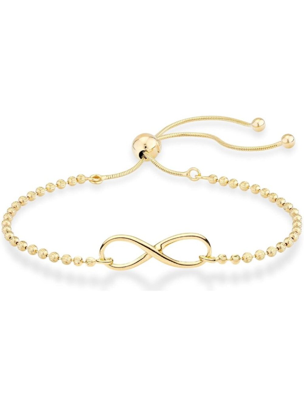 925 Sterling Silver & Gold Plated Infinity Bolo Bracelet for Women - Adjustable